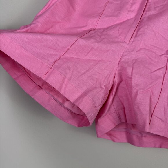 Petal & Pup Laurent Pink Linen Blend Tailored High Waist Shorts Size M Flaw - Picture 5 of 9